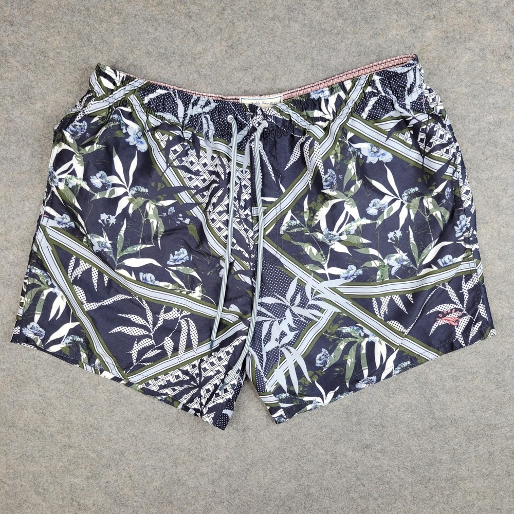 Ted Baker Swim Shorts Mens 34‎ Blue Tropical Floral Mesh Lined FC8M/GC17/JAMRED
